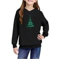 thumbnail image 4 of Lorytime Girls Hoodies with Bows Boys Christmas Tree Sweatshirt Long Sleeve Pullover Drop Shoulder Soft Tops Black 7 Years, 4 of 4
