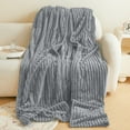 thumbnail image 5 of Clearance Under $5!Yyuenw Fleece Throw Blanket for Couch - 300GSM Soft & Warm Fluffy Yellow Blanket, Decorative and Giftable Striped Blankets for Women, Men, 40"x47", 5 of 5