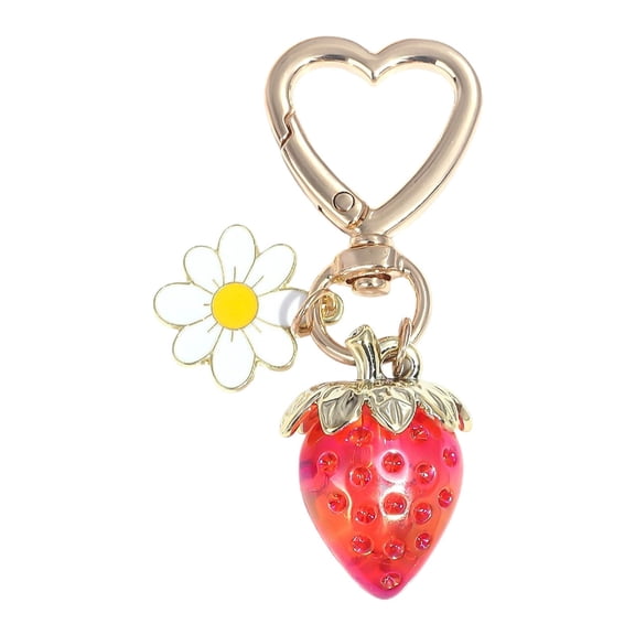Cute Strawberry Alloy Keychain for Women - Floral Charm, Stylish Accessory for Keys, Bags, Phones, Great Gift Choice