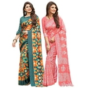 Sari para mujer Art Silk Banarasi Woven Zari Sari | Regalo de boda indio  Diwali Sari y blusa sin costura