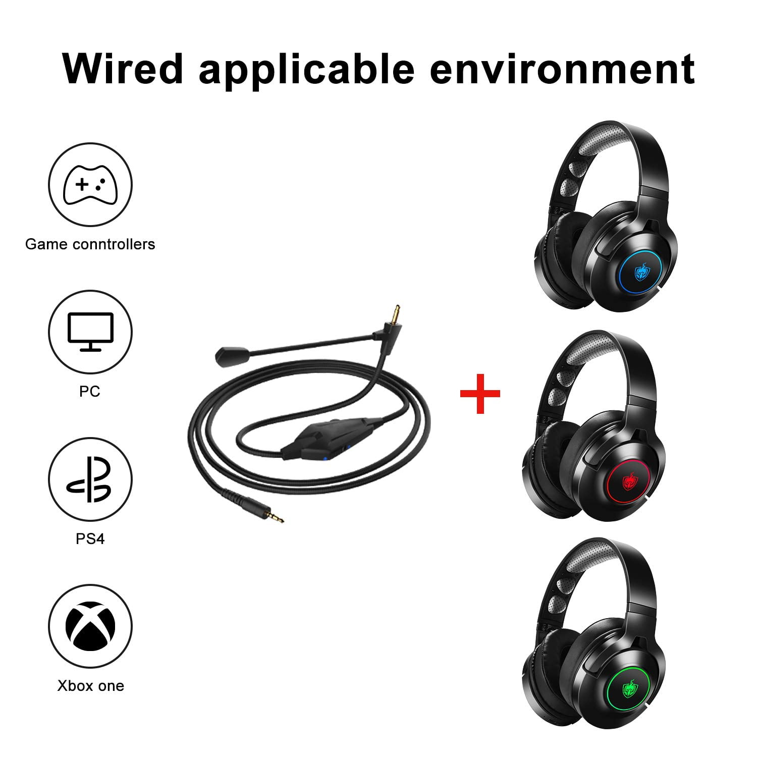 3.5mm Alternative Cable with Volume Control, only Compatible with Phoinikas  Q9 Gaming Headset, Cable with xternal Mic, 1 in 2 Adapter Cable \u0026 Q9 Gaming  Headset Charging Cable ( xtra) | Walmart Canada