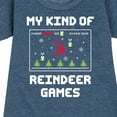 thumbnail image 3 of Instant Message - My Kind Of Reindeer Games Christmas - Toddler & Youth Girls Fleece Dress, 3 of 6