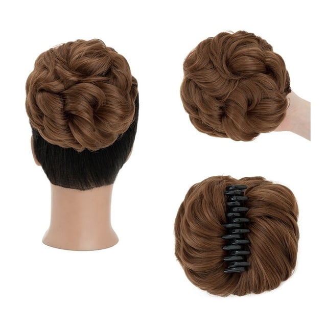 Pince à Cheveux Chignon Ondulé Extensions de Cheveux Synthétiques Chignon Décoiffé