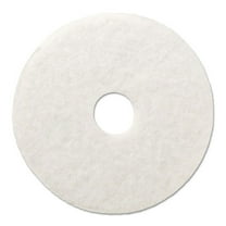 Boardwalk Standard Polishing Floor Pads, 13" Diameter, White, 5/Carton