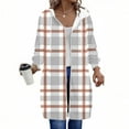 thumbnail image 2 of JGGSPWM Women's Zip Up Hoodies Oversized Fleece Long Sweatshirt Plaid Printed Fall Hoodie Casual Long Sleeve Jacket Coat Gray M, 2 of 6