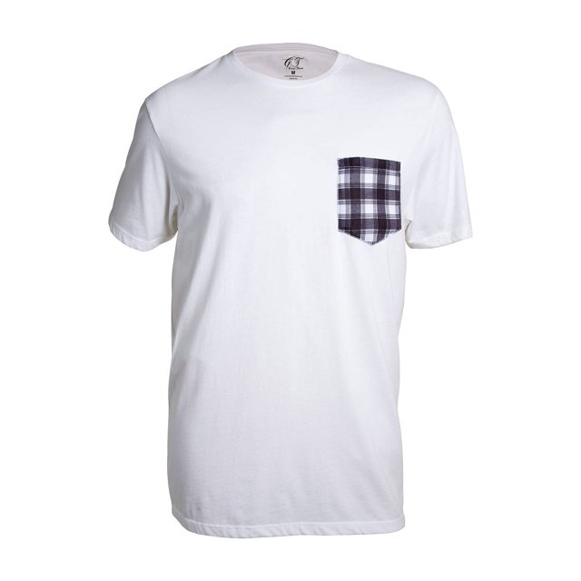 Gravity Threads T-Shirt à Col Rond pour Hommes avec Poche Fabriqué aux É.-U.