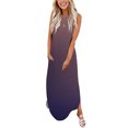 thumbnail image 1 of Robes d'Été pour Femmes Robe Décontractée Design d'Été pour Femmes Robe Longue Sans Manches à Col Suspendu Col en V Robe de Vacances en Liquidation, 1 of 5
