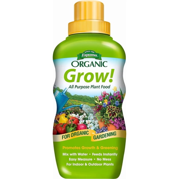 Organic Grow! Liquid Concentrate Plant Food - All Purpose Fertilizer for Indoor & Outdoor Plants. for Organic Gardening. 16oz Bottle Pack of one