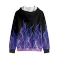 thumbnail image 5 of Uorisanigo Boys & Girls Zip Up Hoodie Long Sleeve Purple Fire Print Hooded Sweatshirts with Kangaroo Pockets Soft Oversized Pullover Shirts Tops Fall Winter Clothing, 5 of 8