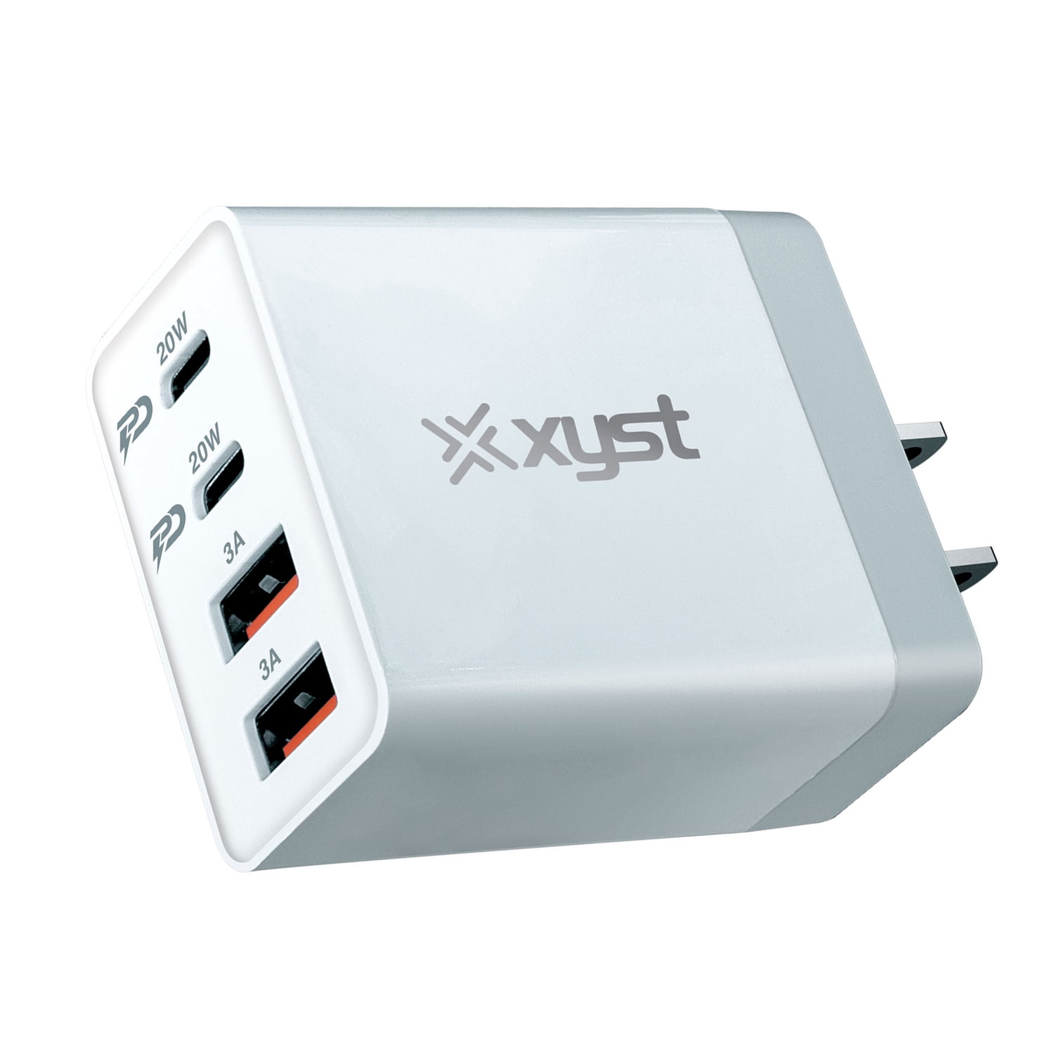 XYST 35-Watt 4-Port USB-A and USB-C Wall Charger, XYS-3142CUACWT