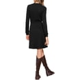 thumbnail image 3 of Vestido de manga larga INSPIRE CHIC para mujeres, Casual 2025, con cuello redondo y textura de punto acanalado XS Negro, 3 of 6