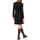 thumbnail image 3 of Vestido de manga larga INSPIRE CHIC para mujeres, Casual 2025, con cuello redondo y textura de punto acanalado XS Negro, 3 of 6