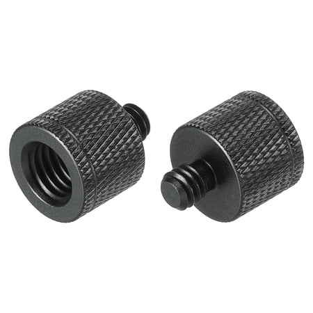 Uxcell Mic Stand Adapter M10 Female to 1/4 Male Camera Screw Thread Adapter for Microphone Tripod Stand Black 2 Pack