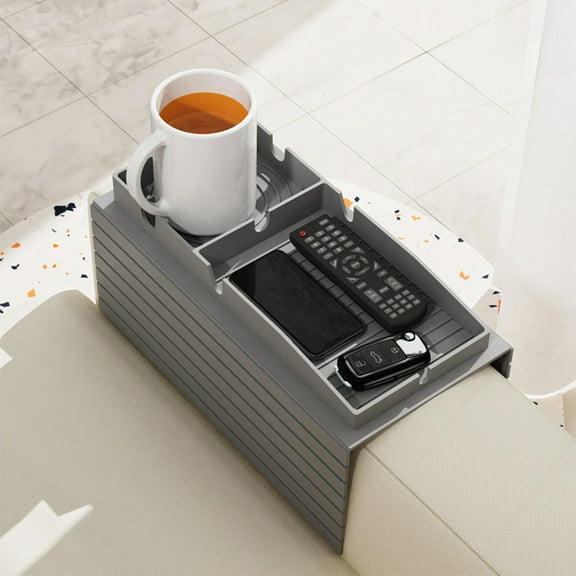 Couch Cup Holder Tray,Sofa Cup Shelf Tray For Drinks & Coffee,Silicone Sofa Coasterss Armrest Table Multi Functional Storage Box Suitable For Sofas