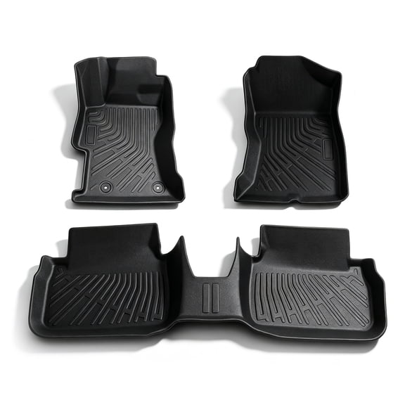Findmall 3 Pcs Black TPE Floor Mats, Compatible with 2018-2023 Subaru Crosstrek & Subaru Impreza, Front & 2nd Row All Weather Car Floor Liners