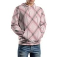 thumbnail image 5 of Pink Plaid Pattern Fabric Design_1 Men's Women Vintage 3D Hooded Sweatshirt - All-Season Loose Fit Streetwear, 5 of 6
