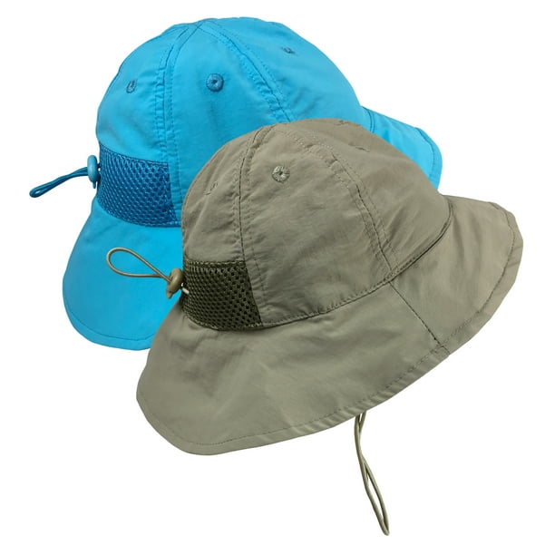 NICE CAPS 2Pack Kids & Baby SPF 50+ UV Protection Breathable Adjustable Sun Hat 2Hat Summer