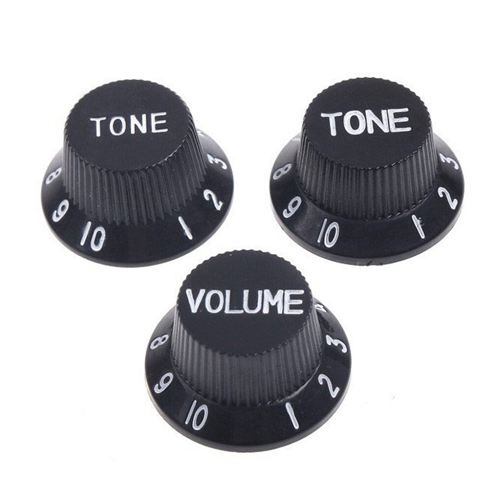 3 PCS/ Set Plastic Hat Guitar Volume Tone Control Knobs Rotary Knobs