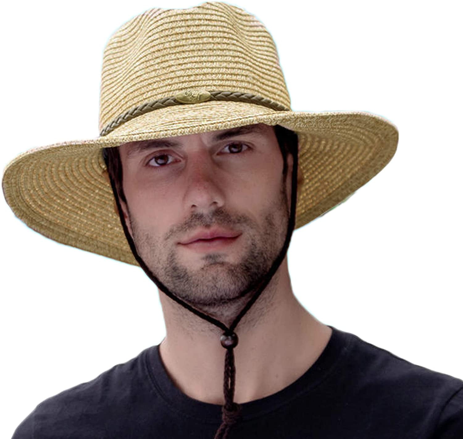 Panama Straw Hats Summer Beach Cowboy Hat Cowgirl Hat Sun Protection Beach Hat