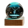 thumbnail image 1 of 3D Galaxy Crystal Ball Night Light Creative Birthday Gifts USB Wood Base Living Room Bedroom Gift, 1 of 21