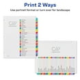 thumbnail image 3 of Avery Ready Index A-Z 26 Tab Dividers, Customizable TOC, 1 Set (11844) 26 x Divider(s) - A-Z, Table of Contents - 1 Tab(s)/Set - 8 1/2" Width x 11" Length - 3 Hole Punched - White Paper Divider - Mu, 3 of 8