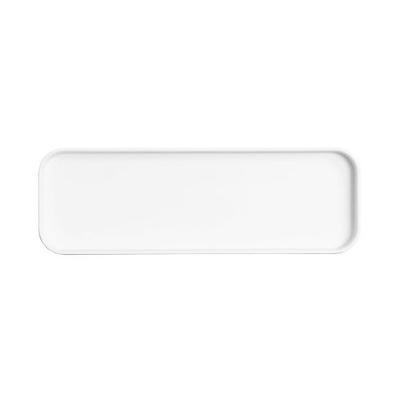 Cal Mil Hudson White Melamine Tray, 4 inch Width x 12 inch Depth x 1 inch Height -- 6 per case.