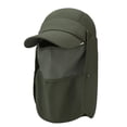 thumbnail image 2 of Ndbuld Hat For Sun Protection For Men Men'S Outdoor Summer Sun Protection Hat Detachable Quickdrying Sun Hat Solid Color Sun Protection Hiking And Fishing Hat Army Green Free Size, 2 of 7