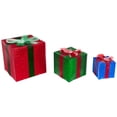 thumbnail image 2 of Northlight Lighted Gift Box Outdoor Christmas Decoration - 10" - Multicolor -Set of 3, 2 of 6