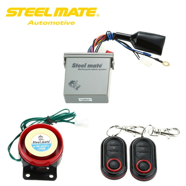 Steelmate 986E Système d'Alarme Moto à 1 Sens Démarrage à Distance  Immobilisation Moteur Moto avec Mini Émetteur 