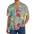 thumbnail image 3 of Disketp Men's Hawaiian Cute Dinosaur Print Shirts Button Down Holiday Beach Shirts-Large, 3 of 7