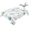 thumbnail image 2 of Turquoise Flowers Table Cloth Waterproof Tablecloths, Farmhouse Spring Botanical Floral Tablecloth Dining Table Cover for Kitchen Party Tabletop Outdoor, Rectangle Tablecloth 60x102 Inch, 2 of 9