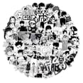 thumbnail image 2 of 100/50PCS Anime Negro Y Blanco Mixto Demon Slayer/Haikyuu !/Jujutsu Kaisen/My Hero Academia/Pegatinas, 2 of 3