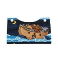thumbnail image 4 of Lsque Ocean Scene with Noah's Ark Printed Long Tissue Box Cover Holder, Facial Paper Organizer Dispenser,Triangle with Bottom Belt, PVC Leather Decorative Organizer, 4 of 9