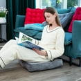 thumbnail image 3 of COOKCOK Floor Pillow Set of 2, Memory Foam Meditation Cushion, Floor Cushions for Adults Sitting, Large Square Seat Cushions for Yoga, Living Room, 20x20 Inch, Grey, 3 of 7