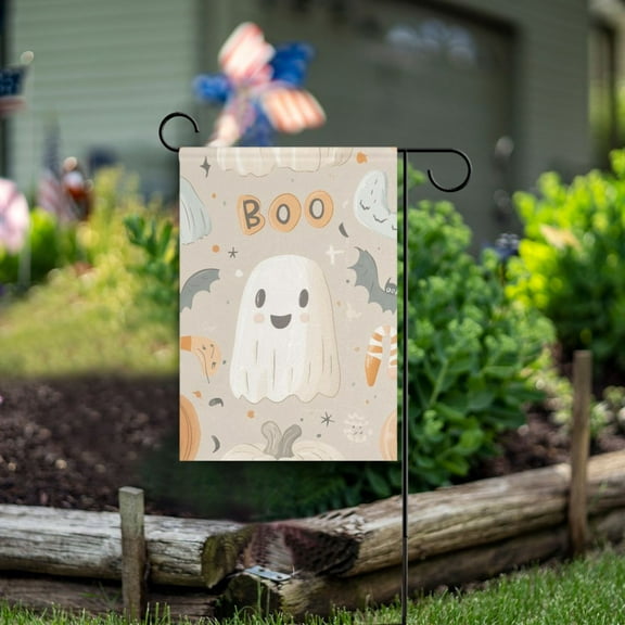 Yayeee Garden Flag 12" x 18" Double Sided Outdoor Yard Lawn Holiday Decorations, Halloween Ghosts