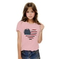 thumbnail image 4 of ZACPNCV Girls 4th of July T-Shirt USA Tees Stars Crew Neck Short Sleeve Striped Shirts Kids Flag Clothes Pink 5-6 Years, 4 of 9