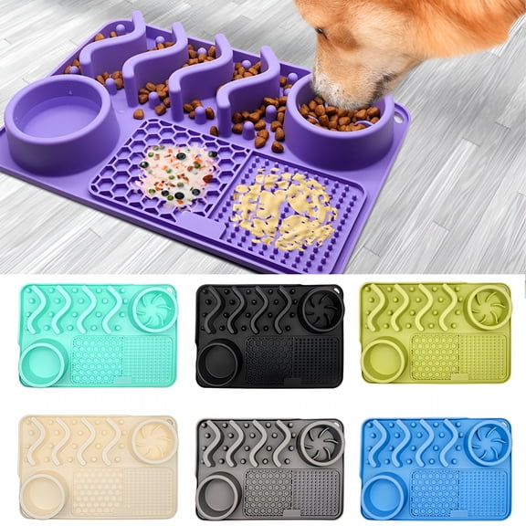 ACDANC Lick Mat for Dogs Cats, Silica Licking Food Mats, Dog Treat Puzzle Cat Dish Bowl Slow Feeder Pad for Boredom & Anxiety Relief Training