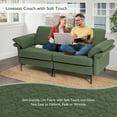 thumbnail image 4 of Costway Modern Loveseat Fabric 2-Seat Sofa Couch for Small Space w/Metal Legs Army Green, 4 of 10