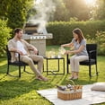 thumbnail image 6 of Homall 3 Pieces Outdoor Rocking Chairs, PE Rattan Chairs with Cushions and Coffee Table Conversation Set, 6 of 7