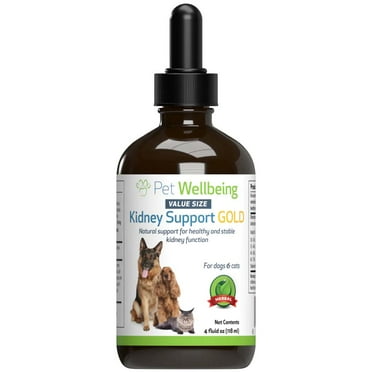Pet Wellbeing Natural Kidney Support for Large Breed Dogs - Kidney Support Gold 4oz (118ml)