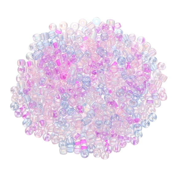 1600Pcs Glass Seed Beads, 4mm 6/0 Loose Mini Beads with Hole, Bulk Craft Spacer for Jewelry Making, Mixed Pink