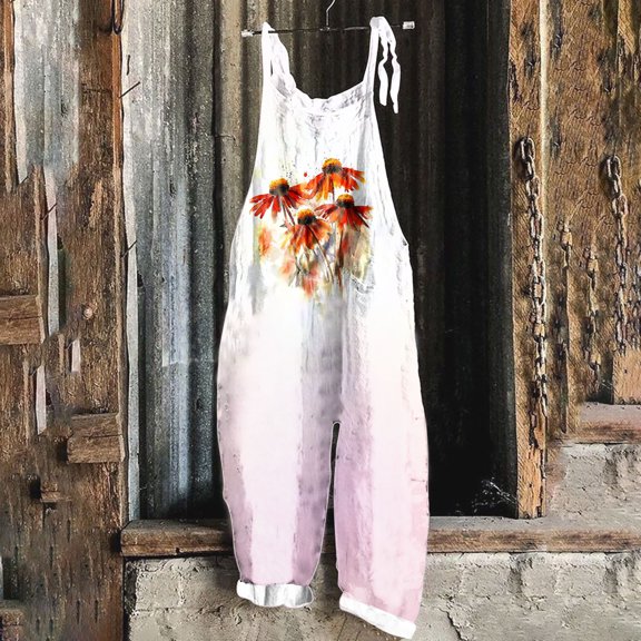 Warop Womens Jumpsuit with Pockets, Adjustable Straps and Wide Legs, Flowy Casual Romper for Daily Wear and Outgoing