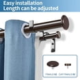 thumbnail image 2 of Urbanest Adjustable Double Curtain Rod Set Bouton Manhattan Finials – 1″ Front & 5/8″ Back Rod With Bronze Rod, 48–84 Inches, 2 of 6