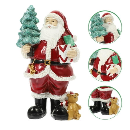 LEORX Resin Santa Claus Figurine Christmas Decoration for Home Festival Tabletop Decor
