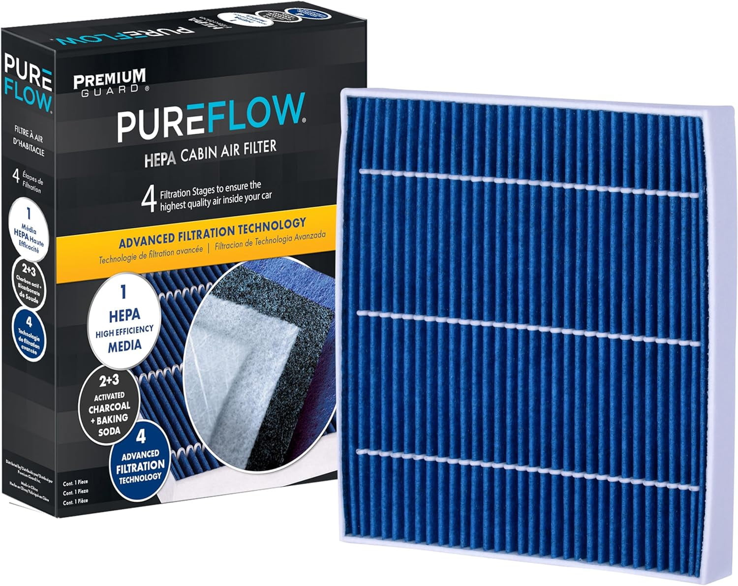 PureFlow HEPA Cabin Air Filter PC9958HX | Fits 2019-2024 Chevrolet Silverado 6500 HD, Silverado 5500 HD, Silverado 4500 HD, 2019-2024 International CV515