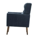 thumbnail image 6 of Accent Chair for Living Room, Modern Chenille Fabric Upholstered Armchair with Pillow and Solid Wood Leg, Comfy Soft Padded Lounge Chair Reading Chair for Small Spaces Bedroom, Dark Blue, 6 of 7