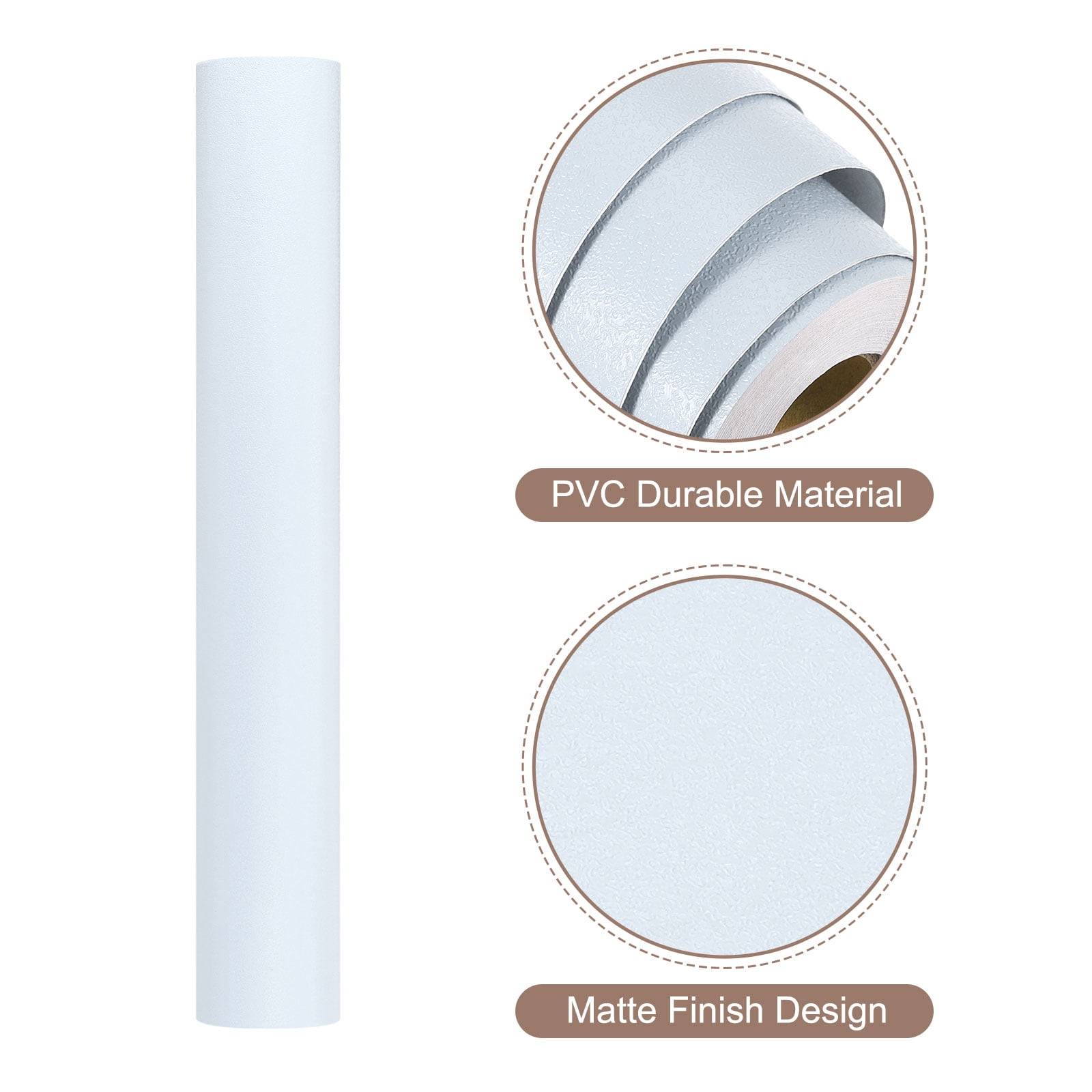 Unique Bargains Peel Stick Wallpaper Solid Color Vinyl Self-Adhesive Paper Sky Blue