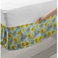 thumbnail image 2 of Floral Bed Skirt, High Detail and Fluffy Yellow Dahlias, Elastic Bedskirt Dust Ruffle Wrap Around for Bedding Decor, 4 Sizes, Pale Blue Yellow, by Ambesonne, 2 of 2