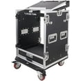thumbnail image 3 of Sound Town 14U PA DJ Pro Audio Rack/Road ATA Case with 2U Drawer, 11U Slant Mixer Top, DJ Work Table, Casters, Pro Tour Grade (MR-DR14UT), 3 of 7