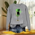thumbnail image 5 of FDGIU ‌‌‌‌Women's Saint Patrick's Day Sweatshirt - Long Sleeve Green Shamrock Print Crew Neck Pullover, 5 of 6